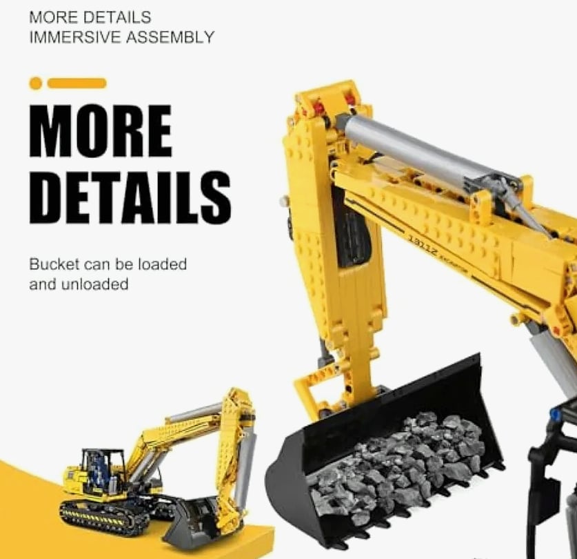Mould King 13112 RC Excavator 1830 Piece Building Set — scale reference
