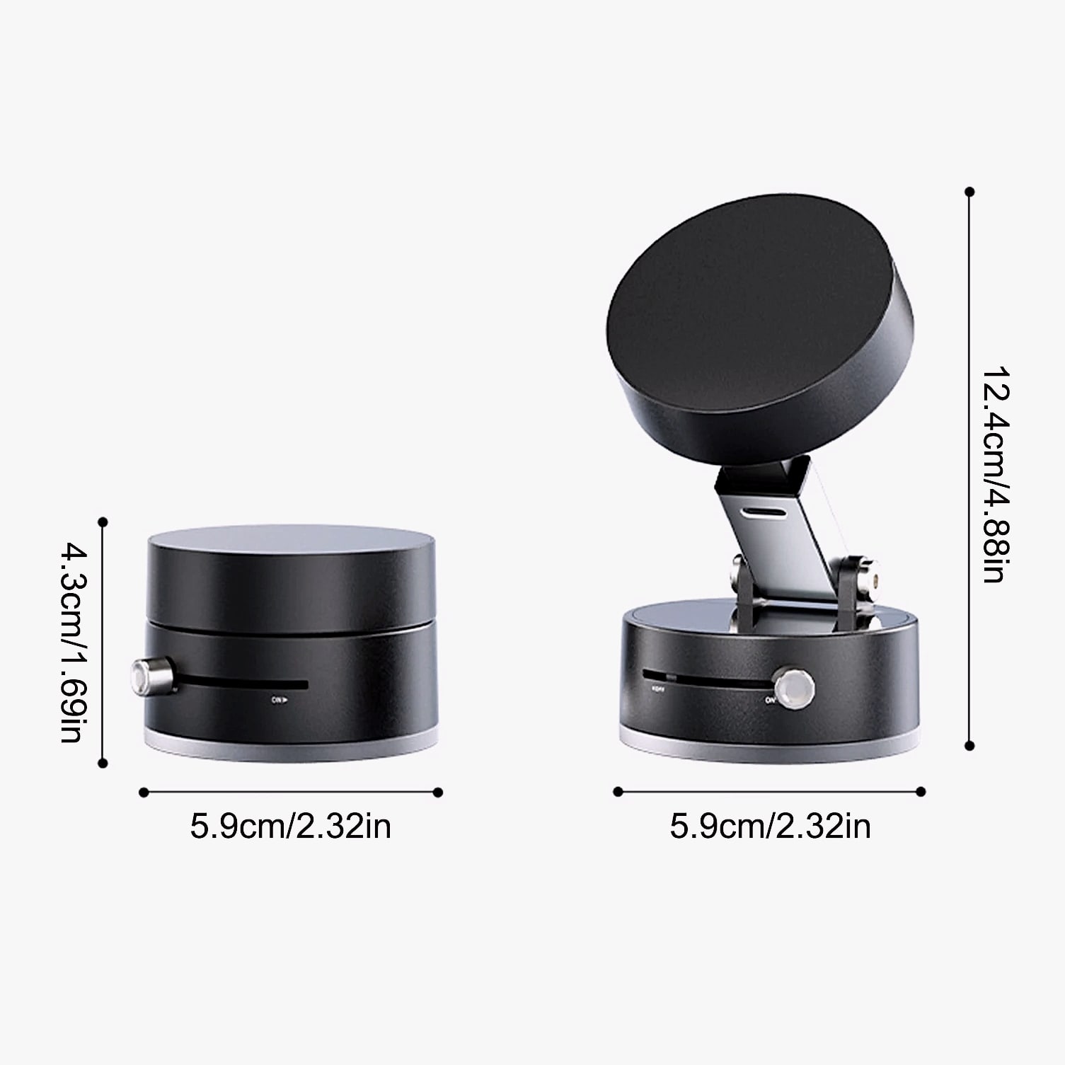 Magnetic Car Phone Holder with Vacuum Suction Cup — size comparison