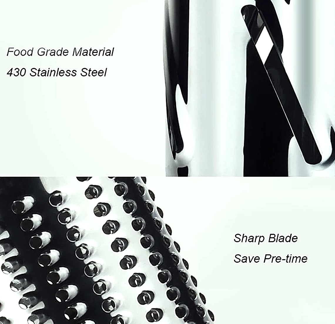 AEHOME Vegetable Slicer Shredder with 3 Drum Grater — parts overview