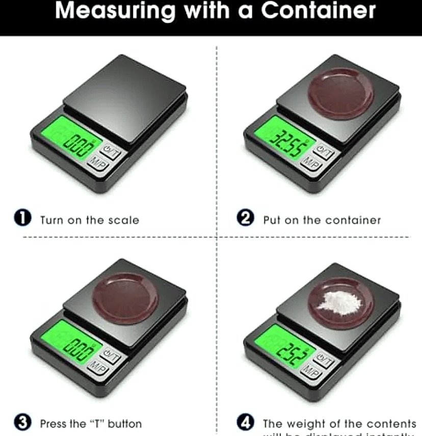Pocket Digital Scale 1000g x 0.01g Precision Kitchen Weigh — side view