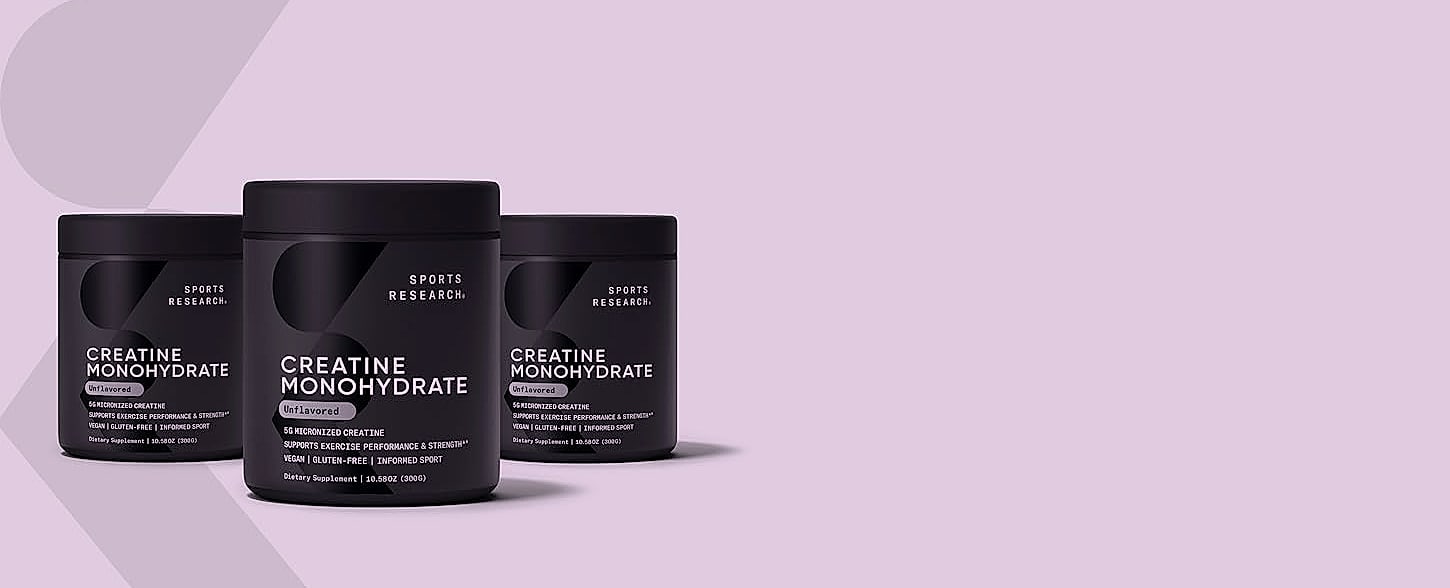 Sports Research Creatine Monohydrate 5g Powder for Strength — assembled view