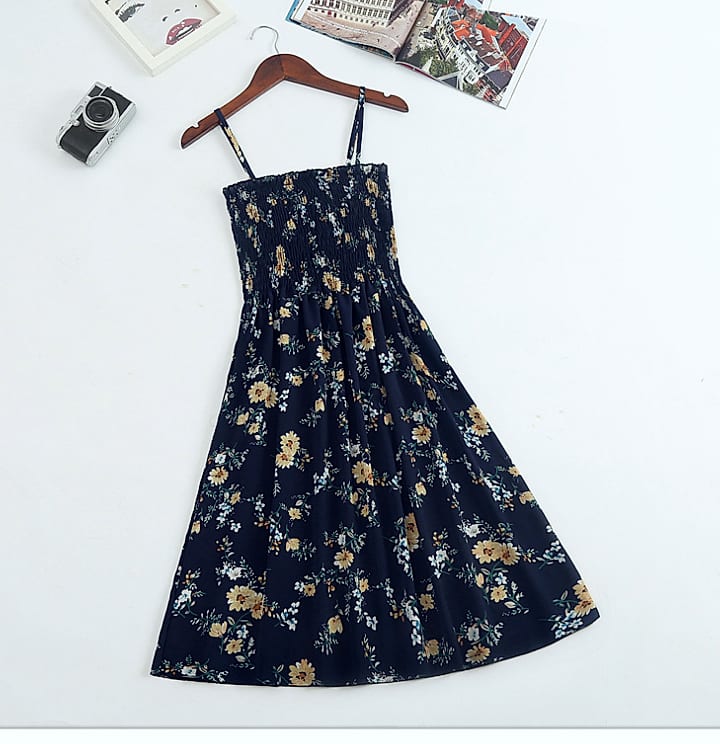XIBUSANA Chiffon Mini Dress Sleeveless High Waist Summer — interior detail