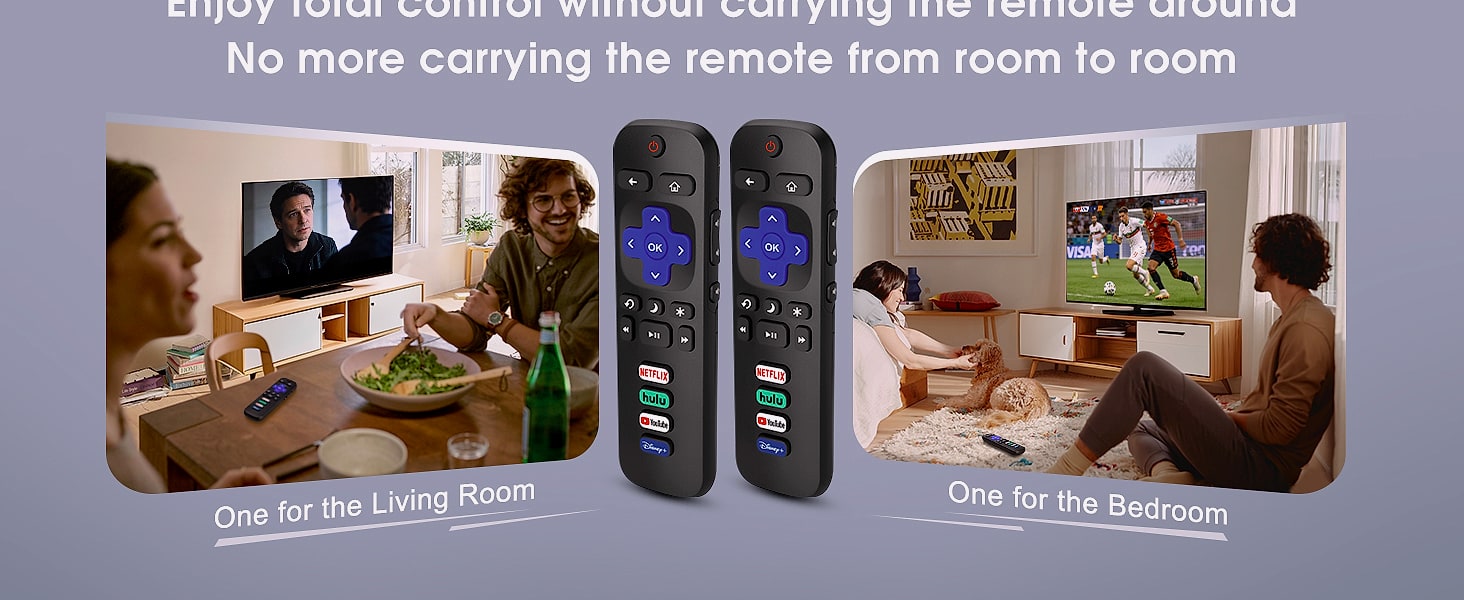 Acoyer Replacement Remote Control for Roku TV, 2-Pack — parts overview