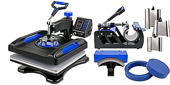 SucceBuy 12x15" Heat Press 5-in-1 Combo Machine with Dual — parts overview