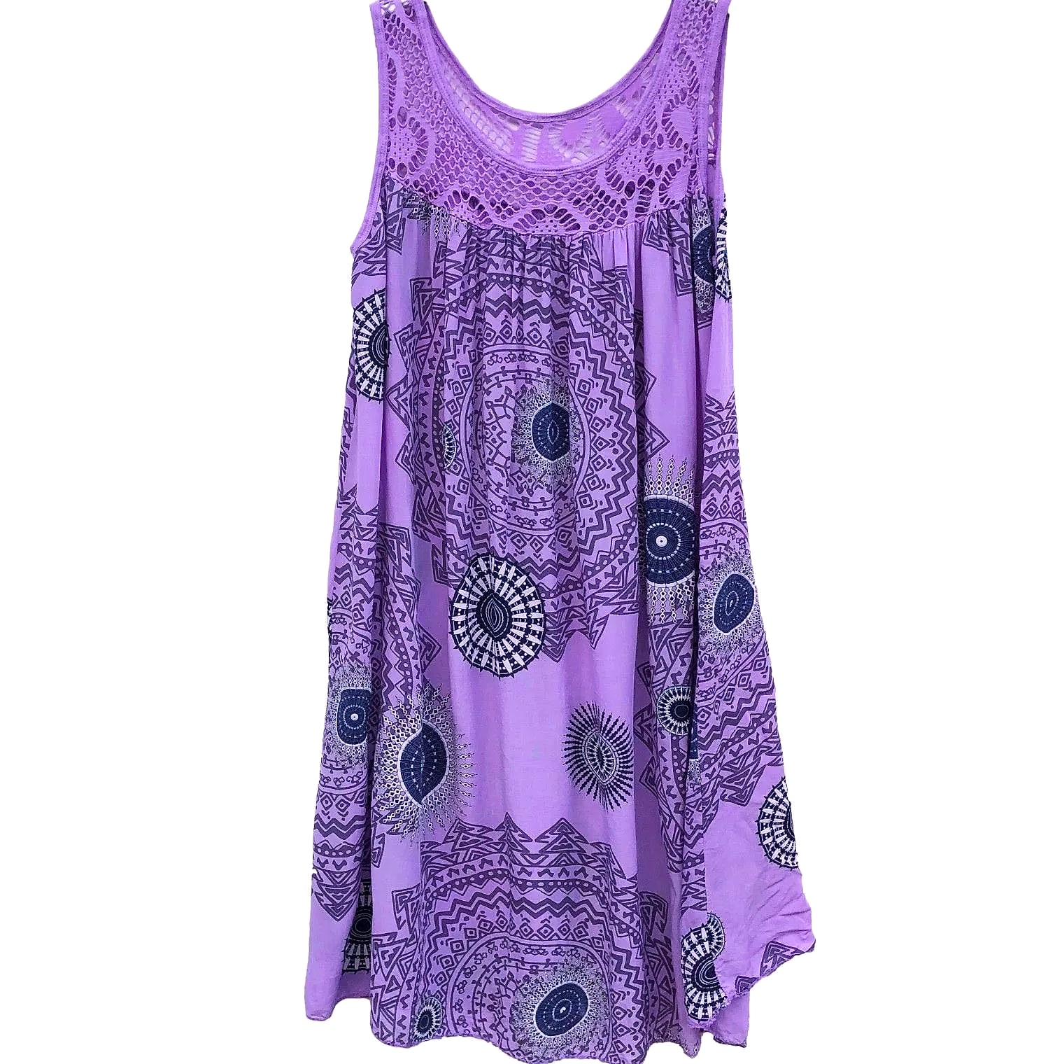 Women's Sleeveless Lace Print Camisole Summer Dress — feature highlights