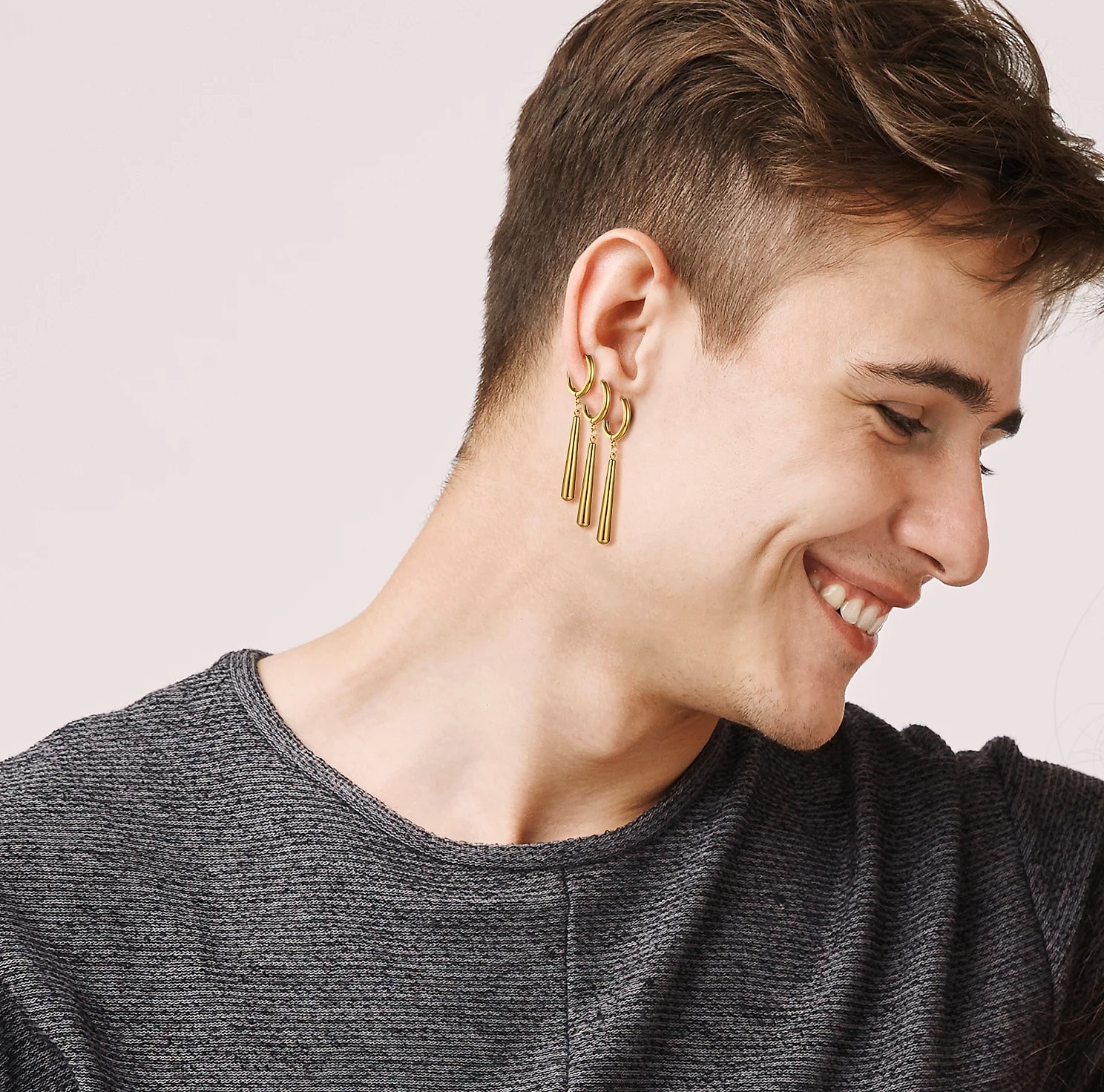 BONISKISS Zorro Dangle Earrings Stainless Steel Roronoa — close-up details