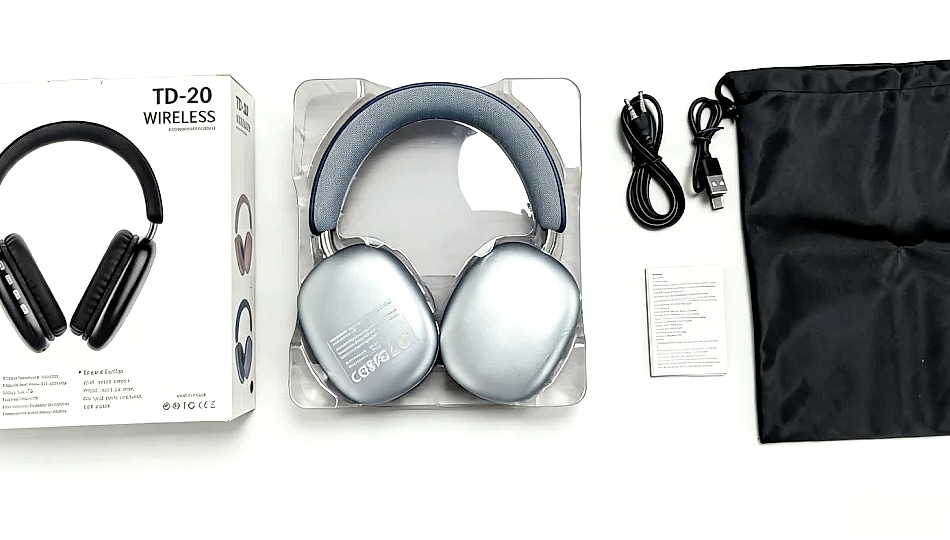 TD-20 Wireless Headphone Bluetooth 5.3 with 40mm Driver — package contents