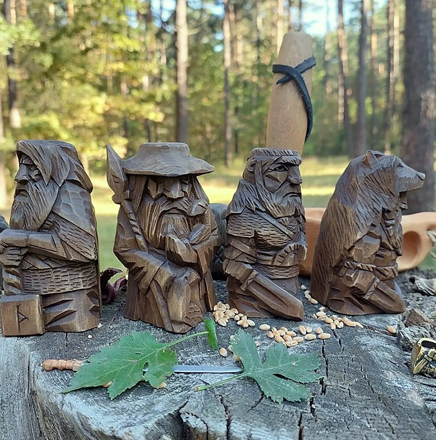 Norse Viking Odin Resin Statue Garden Ornament — scale reference