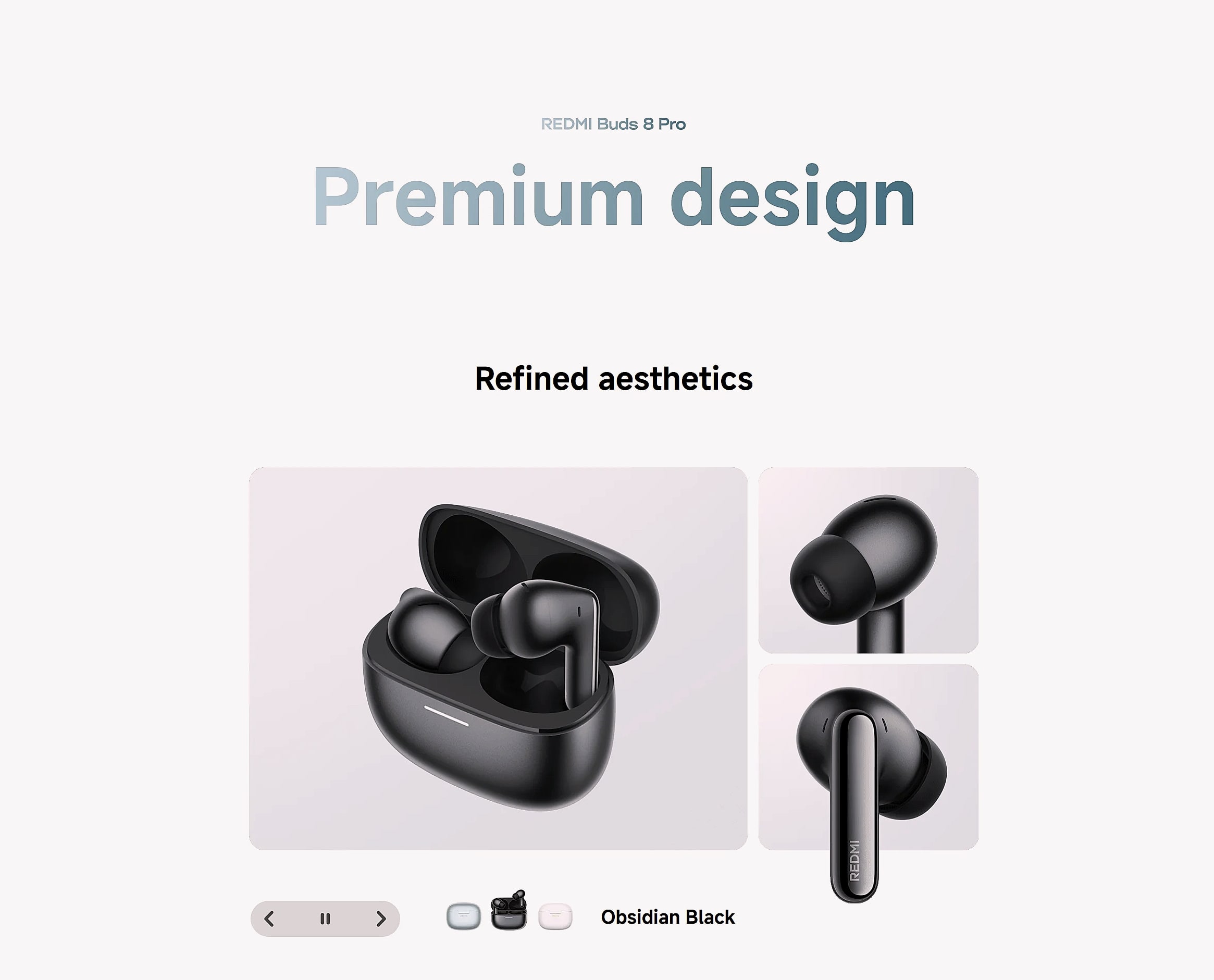 Redmi Buds 8 Pro TWS Earbuds with Active Noise Cancellation — size comparison