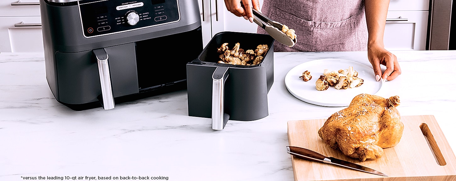 Ninja DZ201 Foodi 8 Quart DualZone Air Fryer with 2 — feature highlights