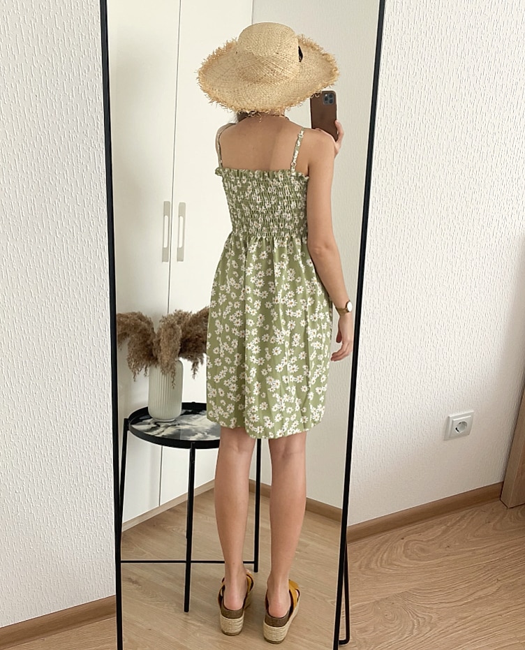 XIBUSANA Chiffon Mini Dress Sleeveless High Waist Summer — parts overview