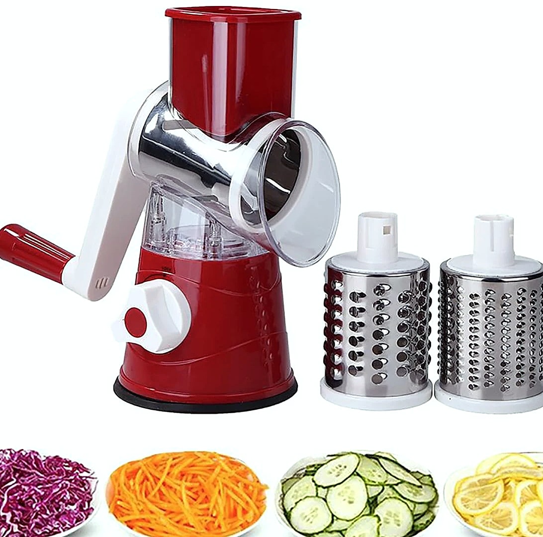 AEHOME Vegetable Slicer Shredder with 3 Drum Grater — assembled view