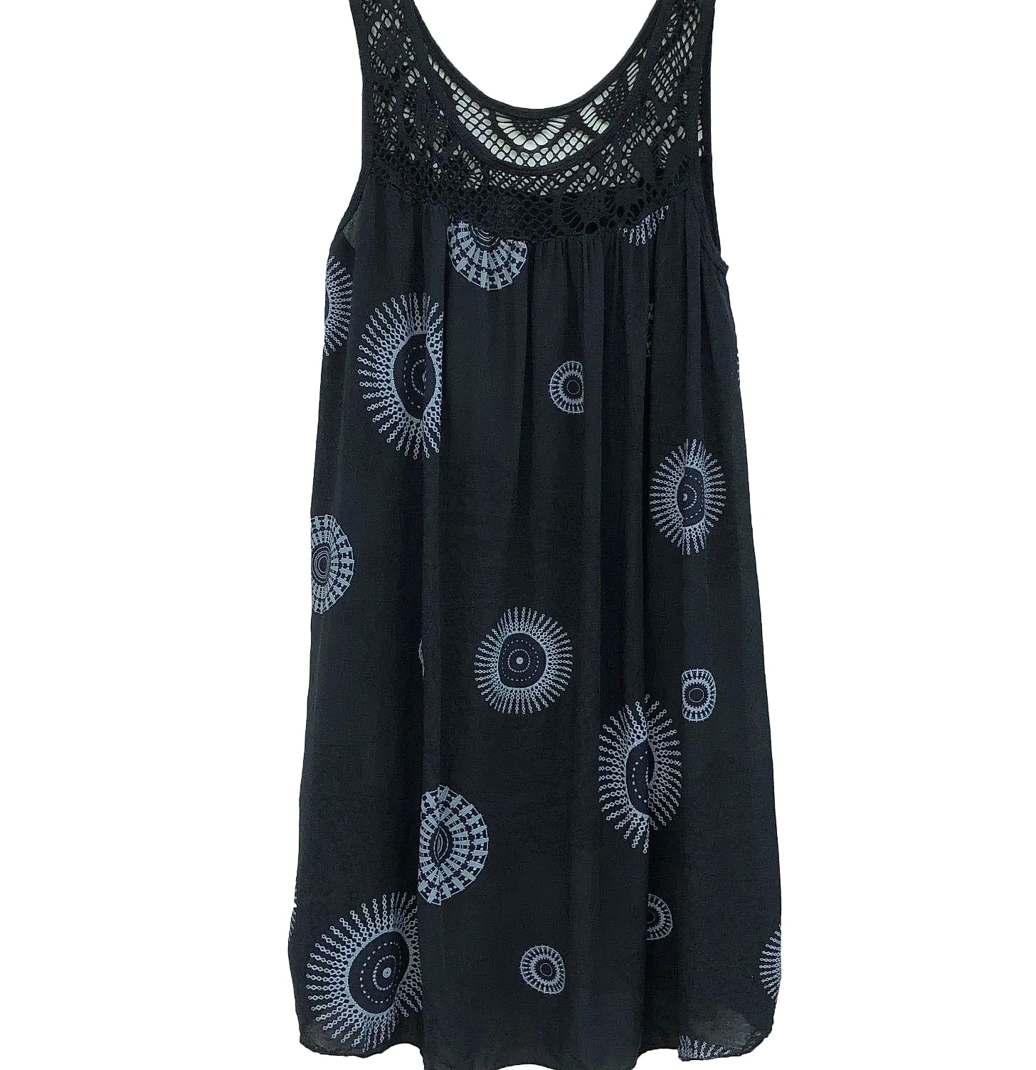 Women's Sleeveless Lace Print Camisole Summer Dress — feature highlights