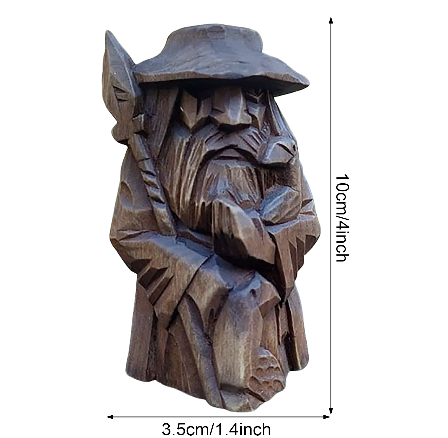Norse Viking Odin Resin Statue Garden Ornament — side view