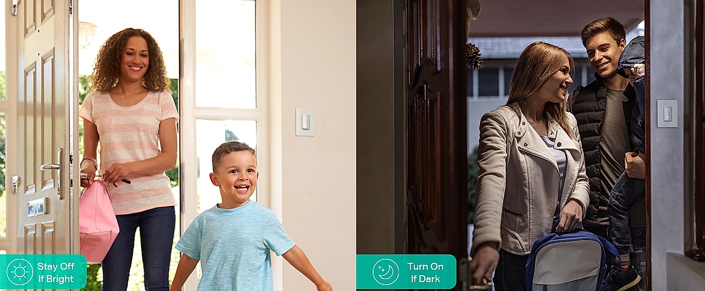 Kasa Smart Motion Sensor Dimmer Switch 2-Pack Wi-Fi — close-up details