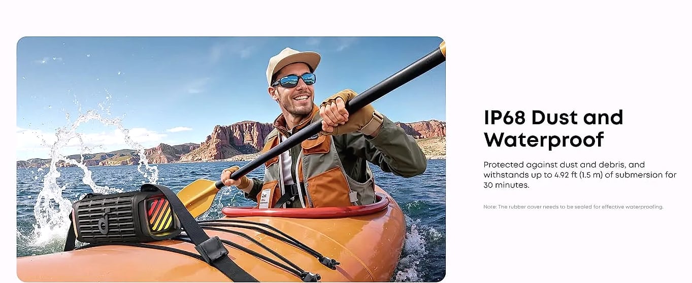 Soundcore Boom 3i Waterproof Bluetooth Speaker, IP68 — assembled view