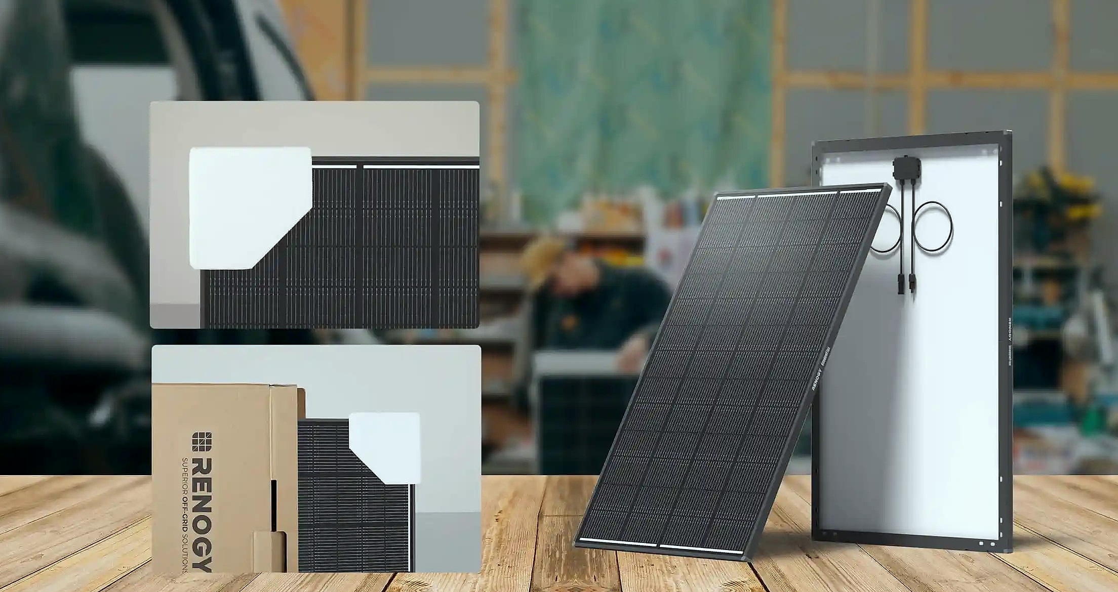 Renogy 200W ShadowFlux N-Type Solar Panel 12V — side view