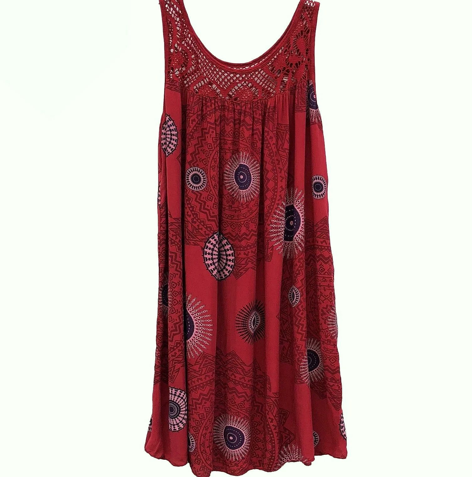 Women's Sleeveless Lace Print Camisole Summer Dress — package contents