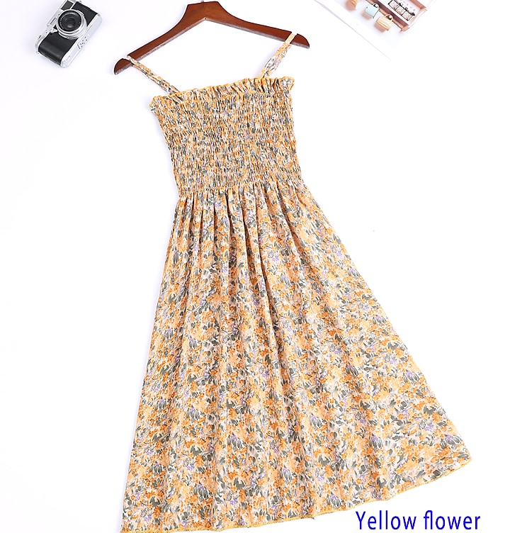 XIBUSANA Chiffon Mini Dress Sleeveless High Waist Summer — interior detail