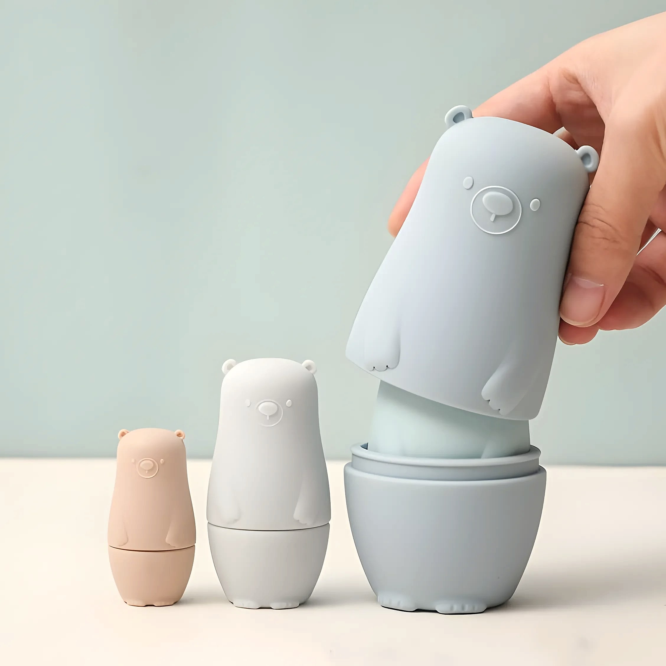 5-Piece Silicone Stacking Puzzle Nesting Toys for Babies — feature highlights
