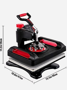 SucceBuy 12x15" Heat Press 5-in-1 Combo Machine with Dual — size comparison