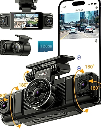 Kankeirr N5 4 Channel Dash Cam 360° View 1080P — package contents