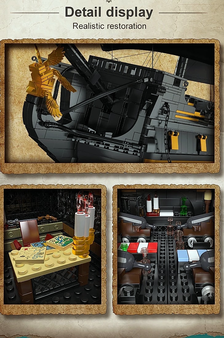 Mould King 13186 Pirate Ship Toys The Big Black Pearl — scale reference