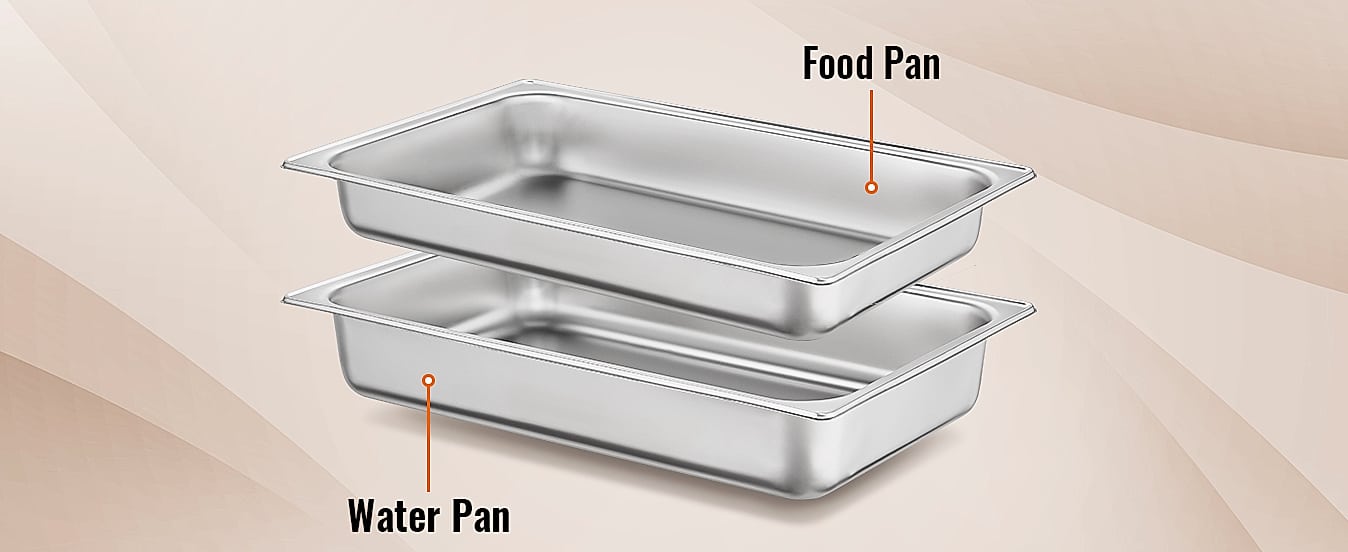 SucceBuy 8QT Rectangle Chafing Dish Buffet Warmer Set — assembled view