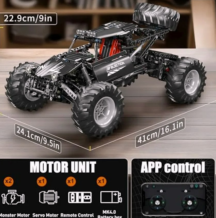 Mould King Bigfoot RC Climbing Car Building Kit — side view