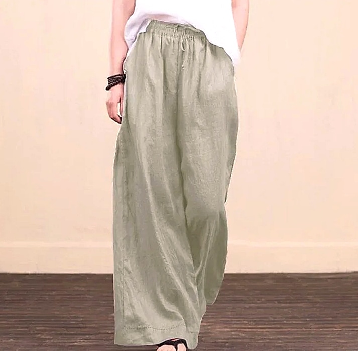 Careaymade Women's Wide Leg Pants Cotton Linen Casual — feature highlights