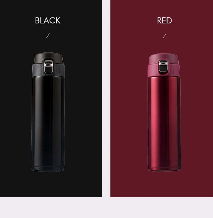 500ml Stainless Steel Thermos Cup with Carry Rope — parts overview