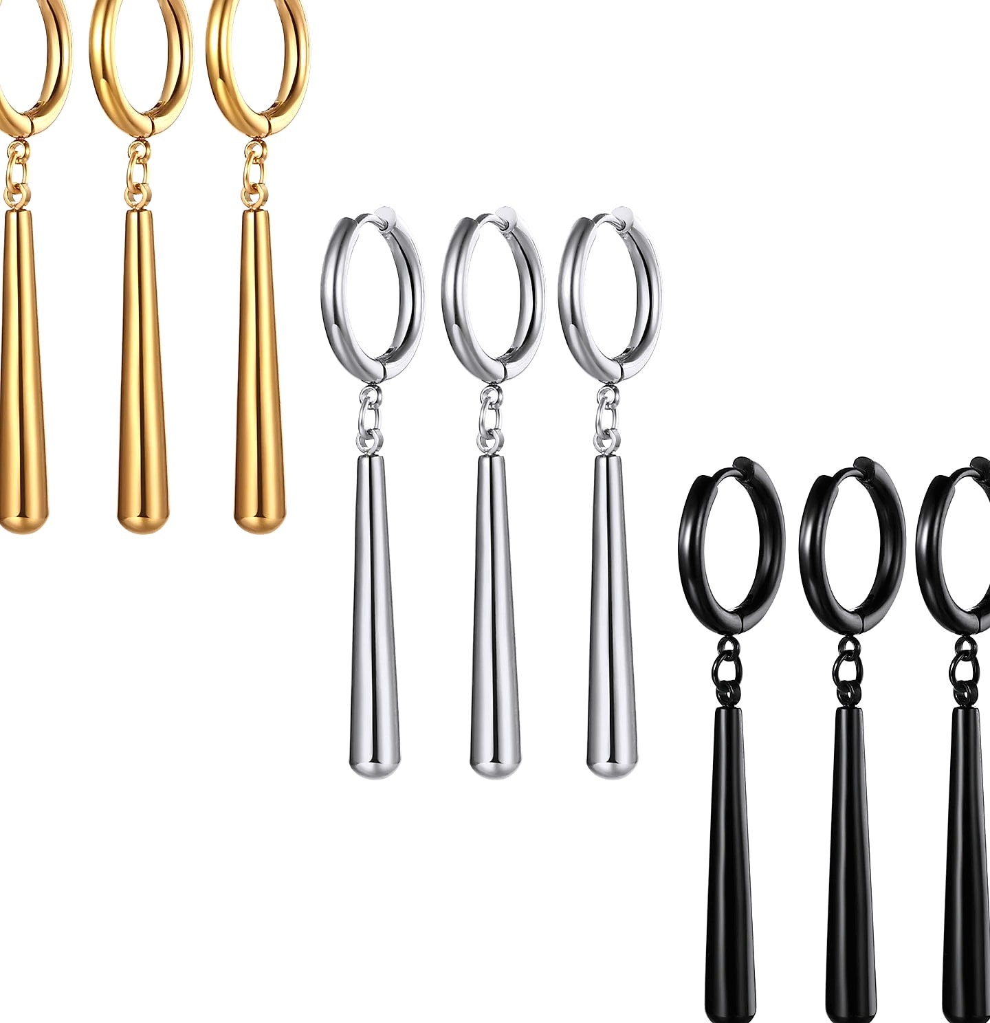 BONISKISS Zorro Dangle Earrings Stainless Steel Roronoa — package contents