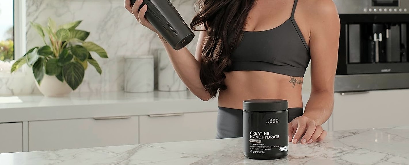 Sports Research Creatine Monohydrate 5g Powder for Strength — assembled view