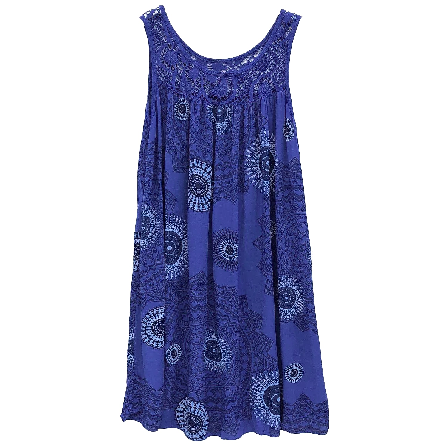 Women's Sleeveless Lace Print Camisole Summer Dress — close-up details