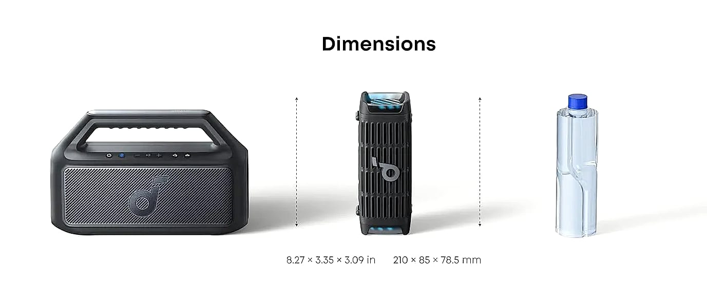 Soundcore Boom 3i Waterproof Bluetooth Speaker, IP68 — side view