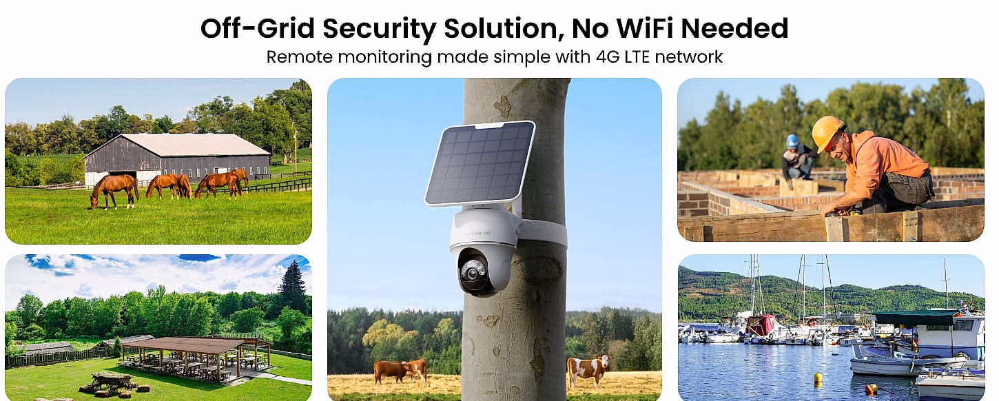 Reolink Go PT Ultra 4K 4G LTE Solar Security Camera with — side view