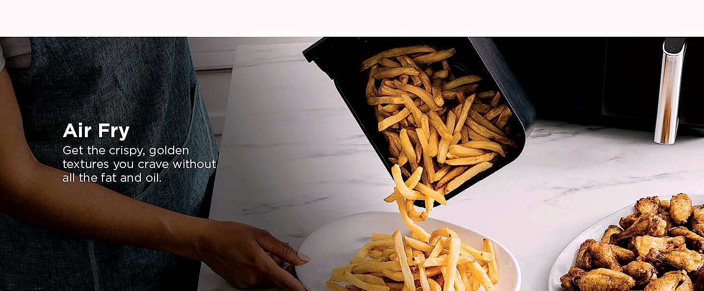 Ninja DZ201 Foodi 8 Quart DualZone Air Fryer with 2 — interior detail