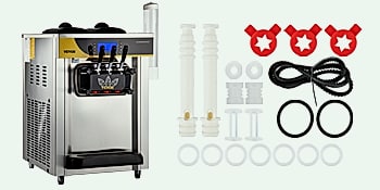 SucceBuy 22-30 L/H Soft Ice Cream Machine Commercial Desktop — size comparison