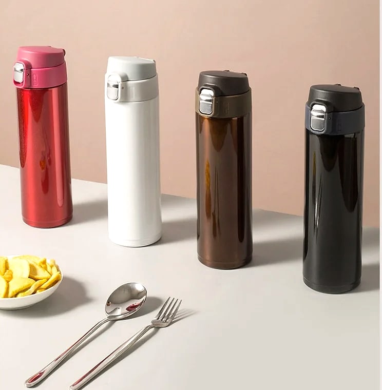 500ml Stainless Steel Thermos Cup with Carry Rope — assembled view