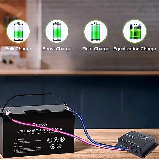 Renogy 200W 12V Solar Panel Kit with 30A PWM Charge — side view