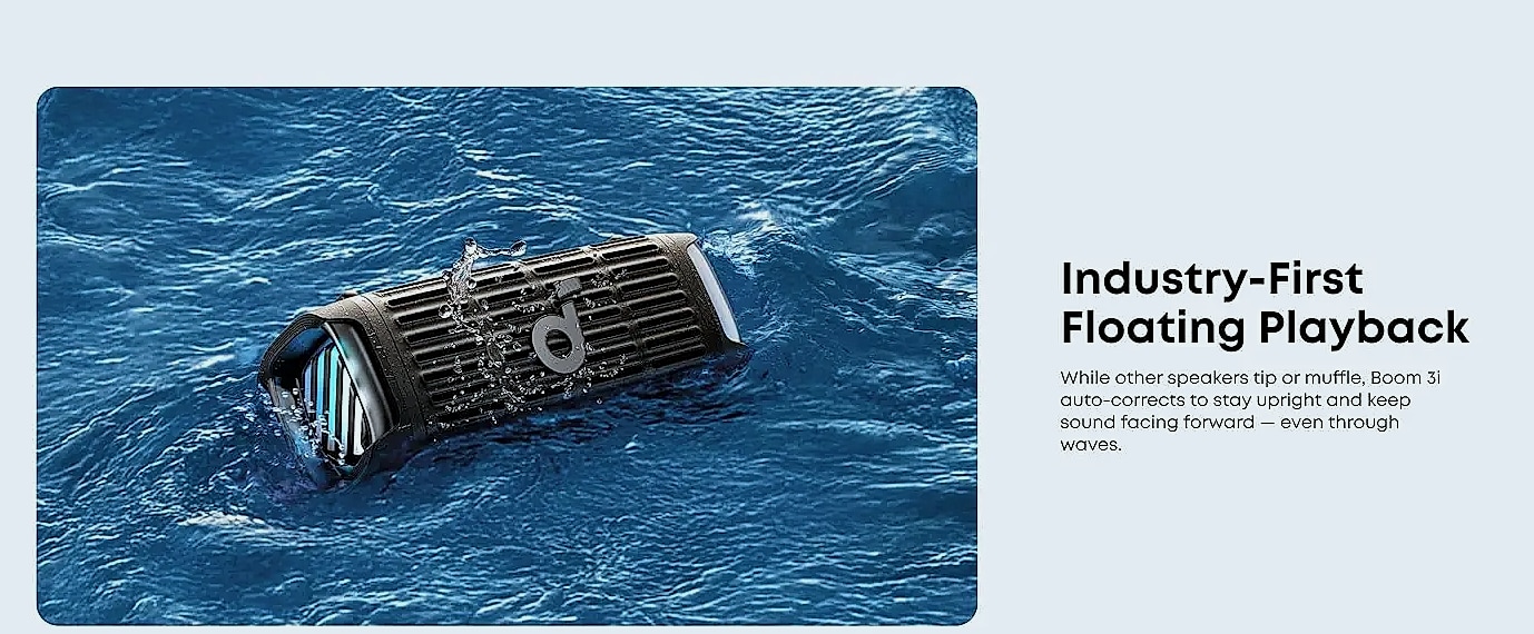 Soundcore Boom 3i Waterproof Bluetooth Speaker, IP68 — package contents