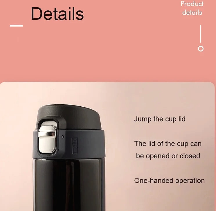 500ml Stainless Steel Thermos Cup with Carry Rope — scale reference