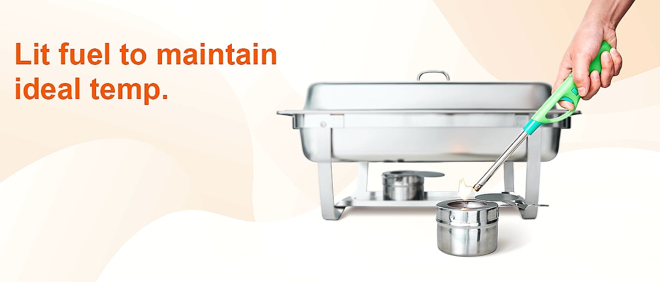 SucceBuy 8QT Rectangle Chafing Dish Buffet Warmer Set — side view