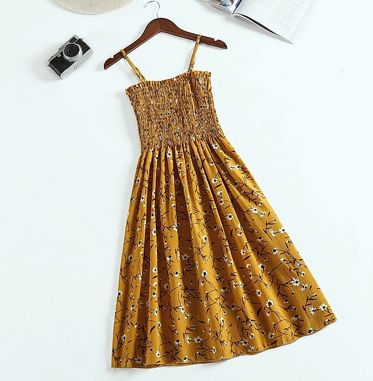 XIBUSANA Chiffon Mini Dress Sleeveless High Waist Summer — side view