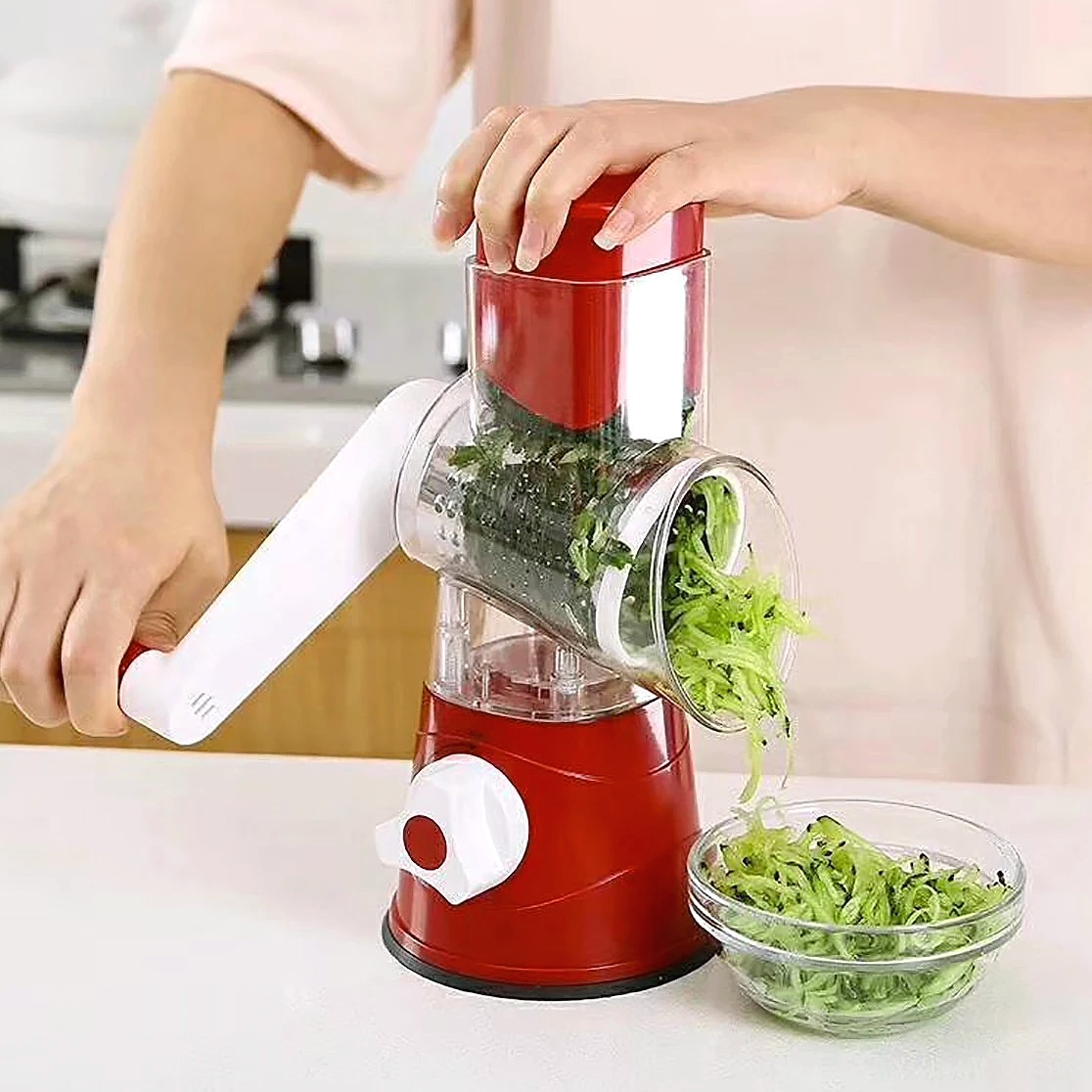 AEHOME Vegetable Slicer Shredder with 3 Drum Grater — package contents