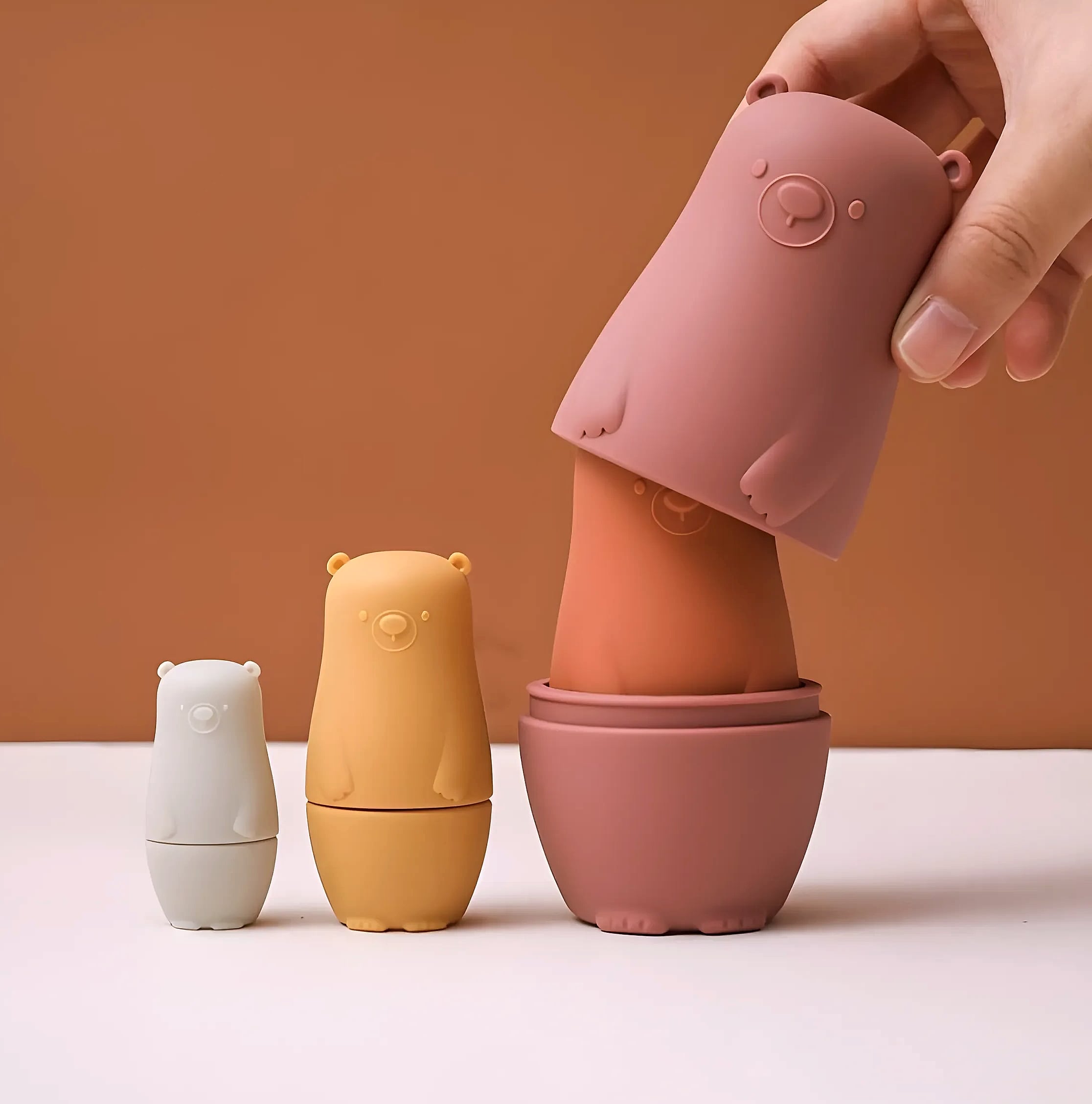 5-Piece Silicone Stacking Puzzle Nesting Toys for Babies — feature highlights