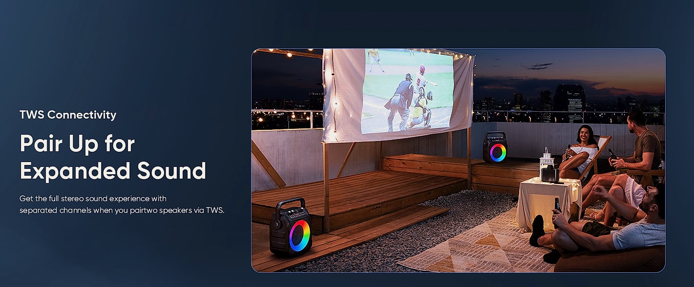 CYY Portable Karaoke Machine with 2 Wireless Microphones — feature highlights