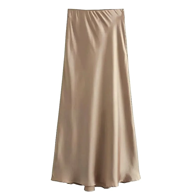 MUJER Woman 2026 Satin Midi Skirt High Waist Black — package contents
