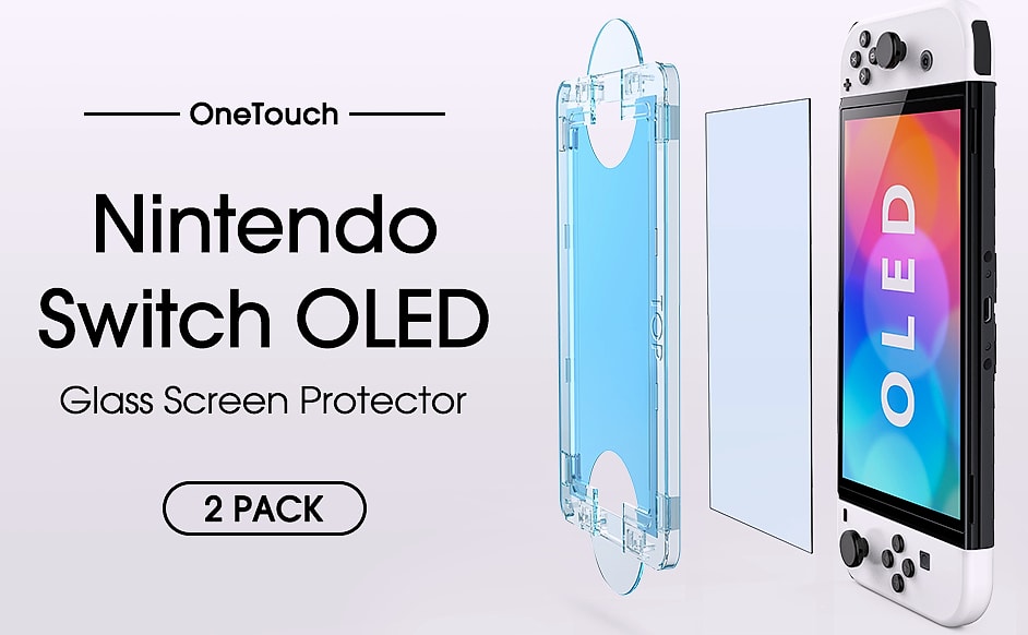 amFilm OneTouch Screen Protector for Nintendo Switch 2 — scale reference