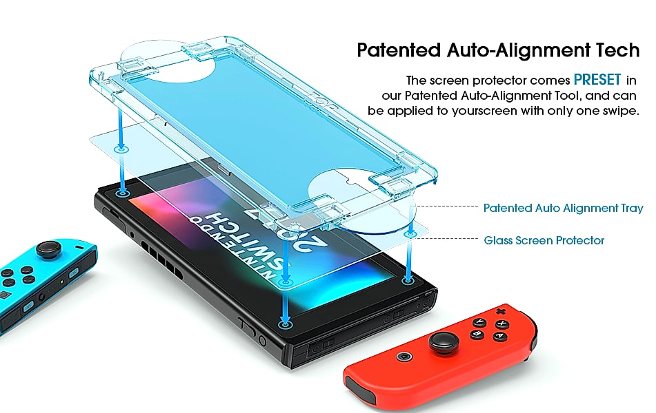 amFilm OneTouch Screen Protector for Nintendo Switch 2 — size comparison